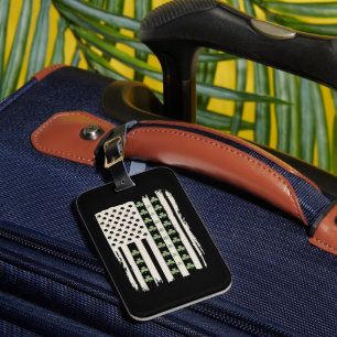 Étiquette À Bagage Drapeau américain avec trèfles pour la Saint-Patri