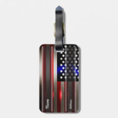 Étiquette À Bagage Drapeau américain coupé par laser 2 de tranchant (Dos Vertical)