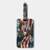 Étiquette À Bagage Drapeau américain de l'aigle à tête blanche (Dos Vertical)