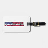 Étiquette À Bagage Drapeau américain de Pickleball (Devant horizontal)