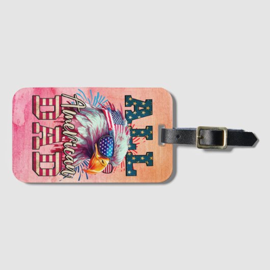 Étiquette À Bagage Drapeau américain de tous les 4 juillet américains (Devant Horizontal)