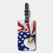 Étiquette À Bagage Drapeau américain et étiquettes patriotiques de (Devant Vertical)