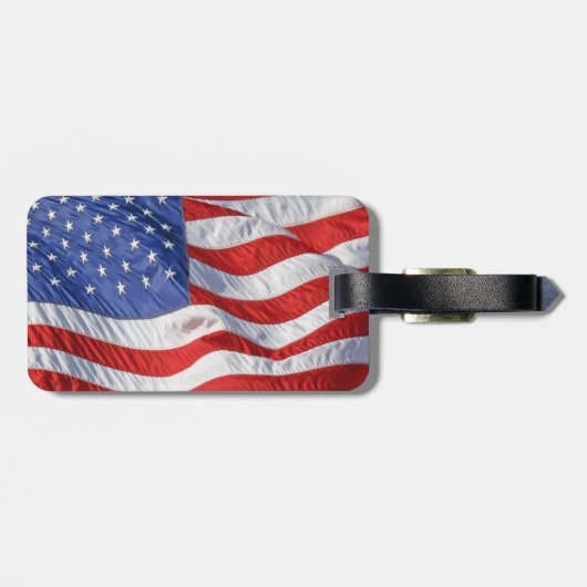 Étiquette À Bagage Drapeau américain, évent (Dos horizontal)