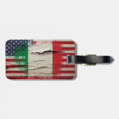 Étiquette À Bagage Drapeau américain italien de la peinture | de (Dos horizontal)