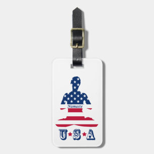 Étiquette À Bagage Drapeau américain méditation American yoga