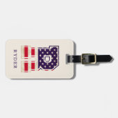 Étiquette À Bagage Drapeau américain moderne Monogramme R (Devant horizontal)
