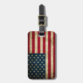Étiquette À Bagage Drapeau américain patriotique vintage (Devant Vertical)