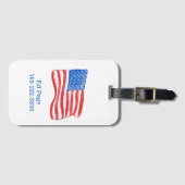 Étiquette À Bagage Drapeau américain personnalisé (Devant Horizontal)