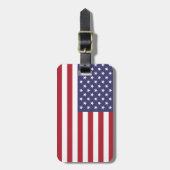Étiquette À Bagage Drapeau américain rouge bleu patriotique (Devant Vertical)
