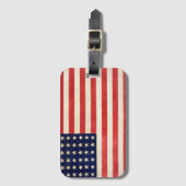 Étiquette À Bagage Drapeau américain vintage 36 Étoiles (Devant Vertical)