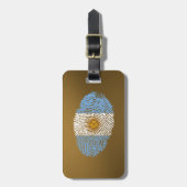 Étiquette À Bagage Drapeau argentin d'empreinte digitale de contact (Devant Vertical)