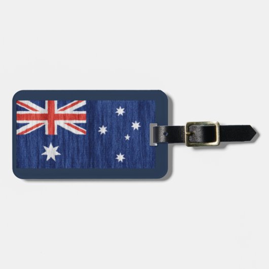 Étiquette À Bagage drapeau australien design Thunder_Cove bleu (Devant horizontal)
