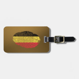 Étiquette À Bagage Drapeau belge d'empreinte digitale de contact