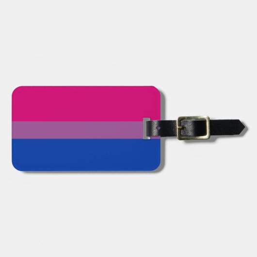 Étiquette À Bagage Drapeau bisexuel personnalisé (Devant horizontal)