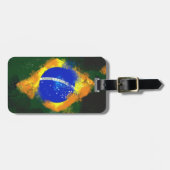 Étiquette À Bagage Drapeau brésilien BR Brasil (Devant horizontal)