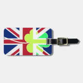 Étiquette À Bagage Drapeau BRITANNIQUE Irlande de trèfle de shamrock (Devant horizontal)