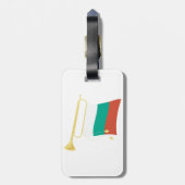 Étiquette À Bagage Drapeau bulgare et clairon (Dos Vertical)