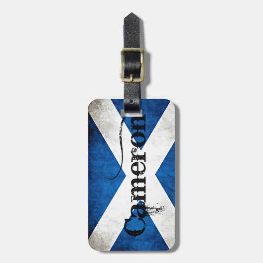 Étiquette À Bagage drapeau cameron grunge (Devant Vertical)