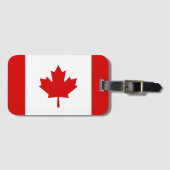 Étiquette À Bagage Drapeau Canada Feuille d'érable Rouge Blanc Patrio (Devant Horizontal)