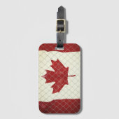 Étiquette À Bagage Drapeau canadien. Clôture de lien de chaîne. Rusti (Devant Vertical)