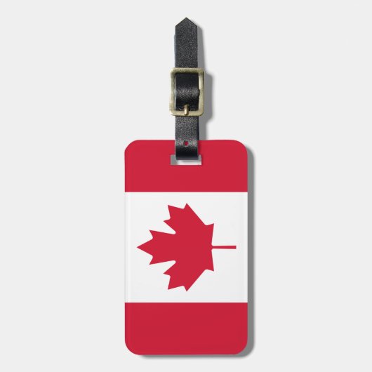 Étiquette À Bagage Drapeau canadien - Feuille d'érable du Canada - Nu (Devant Vertical)