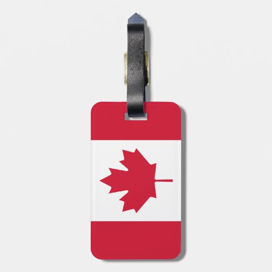 Étiquette À Bagage Drapeau canadien - Feuille d'érable du Canada - Nu (Dos Vertical)