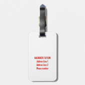 Étiquette À Bagage Drapeau canadien Feuille d'érable rouge Canada Nom (Dos Vertical)