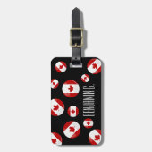 Étiquette À Bagage Drapeau canadien rond brillant (Devant Vertical)