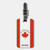 Étiquette À Bagage Drapeau canadien rouge et blanc du Canada (Devant Vertical)