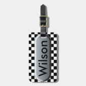 Étiquette À Bagage Drapeau Checkered (Devant Vertical)