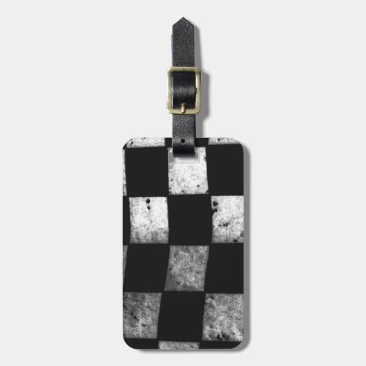 Étiquette À Bagage Drapeau Checkered (Devant Vertical)