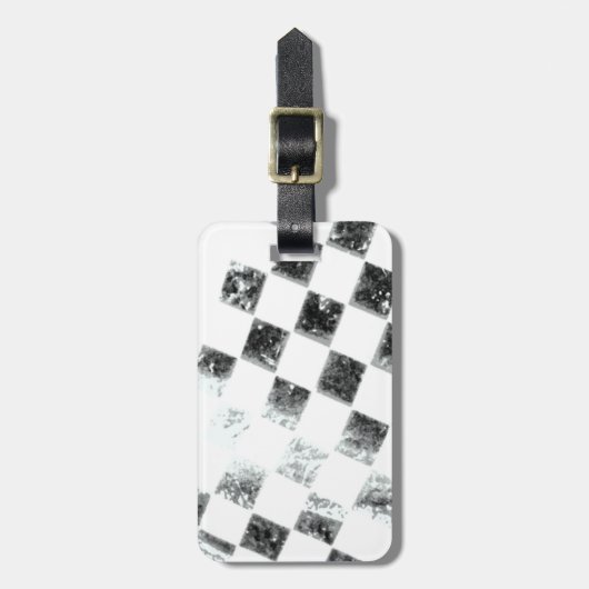 Étiquette À Bagage Drapeau Checkered (Devant Vertical)