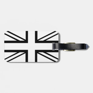 Étiquette À Bagage Drapeau classique noir et blanc d'Union Jack les