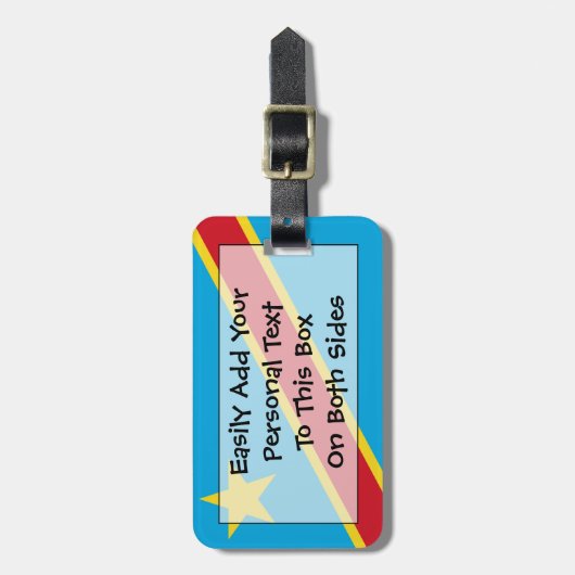 Étiquette À Bagage Drapeau Congo Easy ID Personal (Devant Vertical)