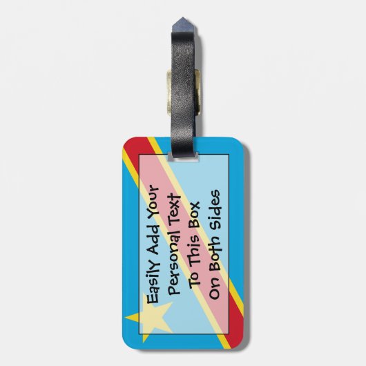 Étiquette À Bagage Drapeau Congo Easy ID Personal (Dos Vertical)