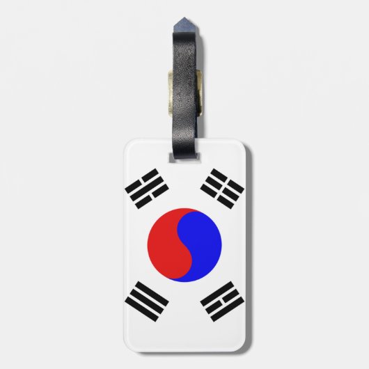 Étiquette À Bagage Drapeau coréen (Dos Vertical)