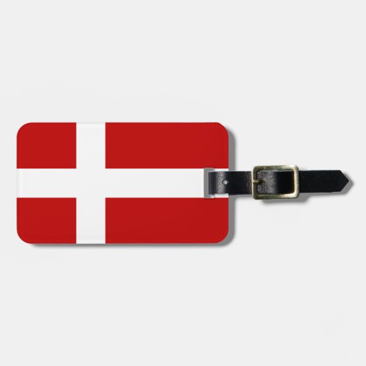 Étiquette À Bagage Drapeau danois Dannebrog Rouge Blanc (Devant horizontal)