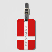 Étiquette À Bagage Drapeau danois du Danemark bagages de voyage perso (Devant Vertical)