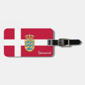 Étiquette À Bagage Drapeau danois patriotique (Devant horizontal)