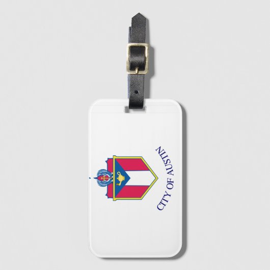 Étiquette À Bagage Drapeau d'Austin, Texas (Devant Vertical)