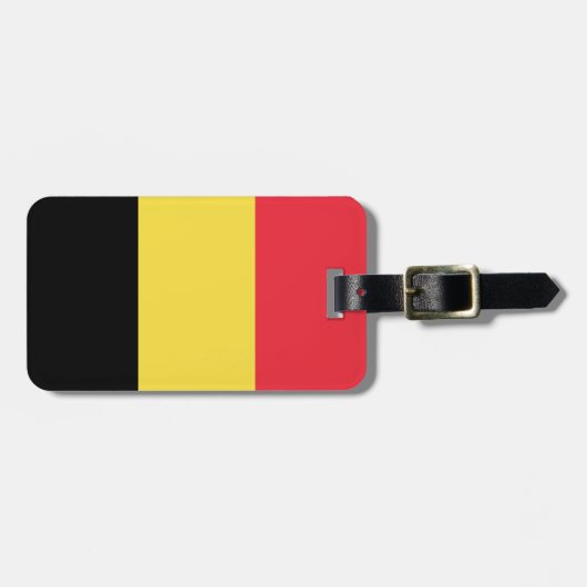 Étiquette À Bagage Drapeau de Belgique Balise à bagages avec bracelet (Devant horizontal)