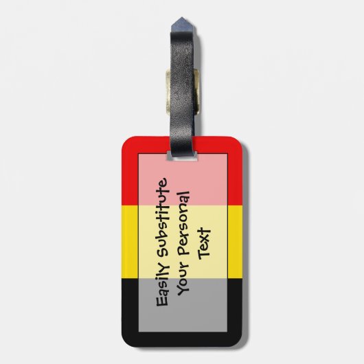 Étiquette À Bagage Drapeau de Belgique Easy ID Personal (Dos Vertical)