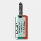 Étiquette À Bagage Drapeau de Bulgarie Easy ID Personal (Dos Vertical)