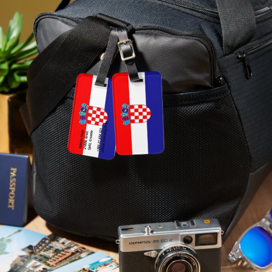 Étiquette À Bagage Drapeau de Croatie (Recto & Verso)