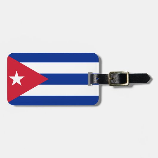 Étiquette À Bagage Drapeau de Cuba Balise à bagages avec bracelet en  (Devant horizontal)