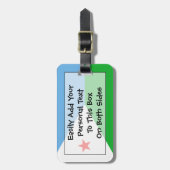 Étiquette À Bagage Drapeau de Djibouti Easy ID Personal (Devant Vertical)