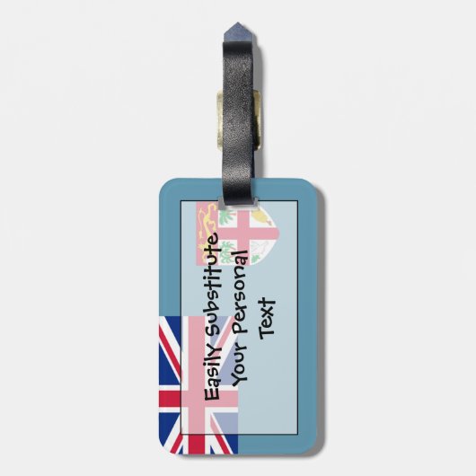 Étiquette À Bagage Drapeau de Fidji Easy ID Personal (Dos Vertical)