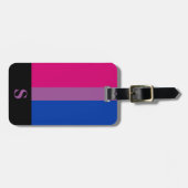Étiquette À Bagage Drapeau de fierté bisexuel Monogramme (Devant horizontal)