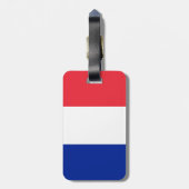 Étiquette À Bagage Drapeau de France Bagage Balise avec sangle en cui (Dos Vertical)