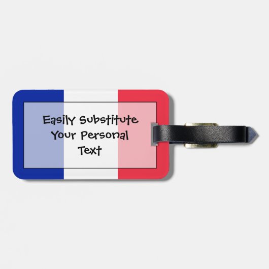 Étiquette À Bagage Drapeau de France Easy ID (Dos horizontal)